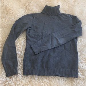 Gray turtleneck sweater